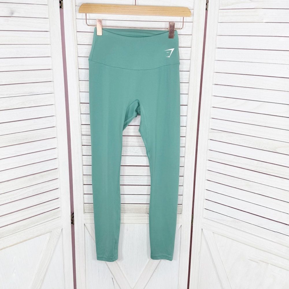 Gymshark Power Hold Leggings Teal Aqua Green XS Ankle Workout Gym